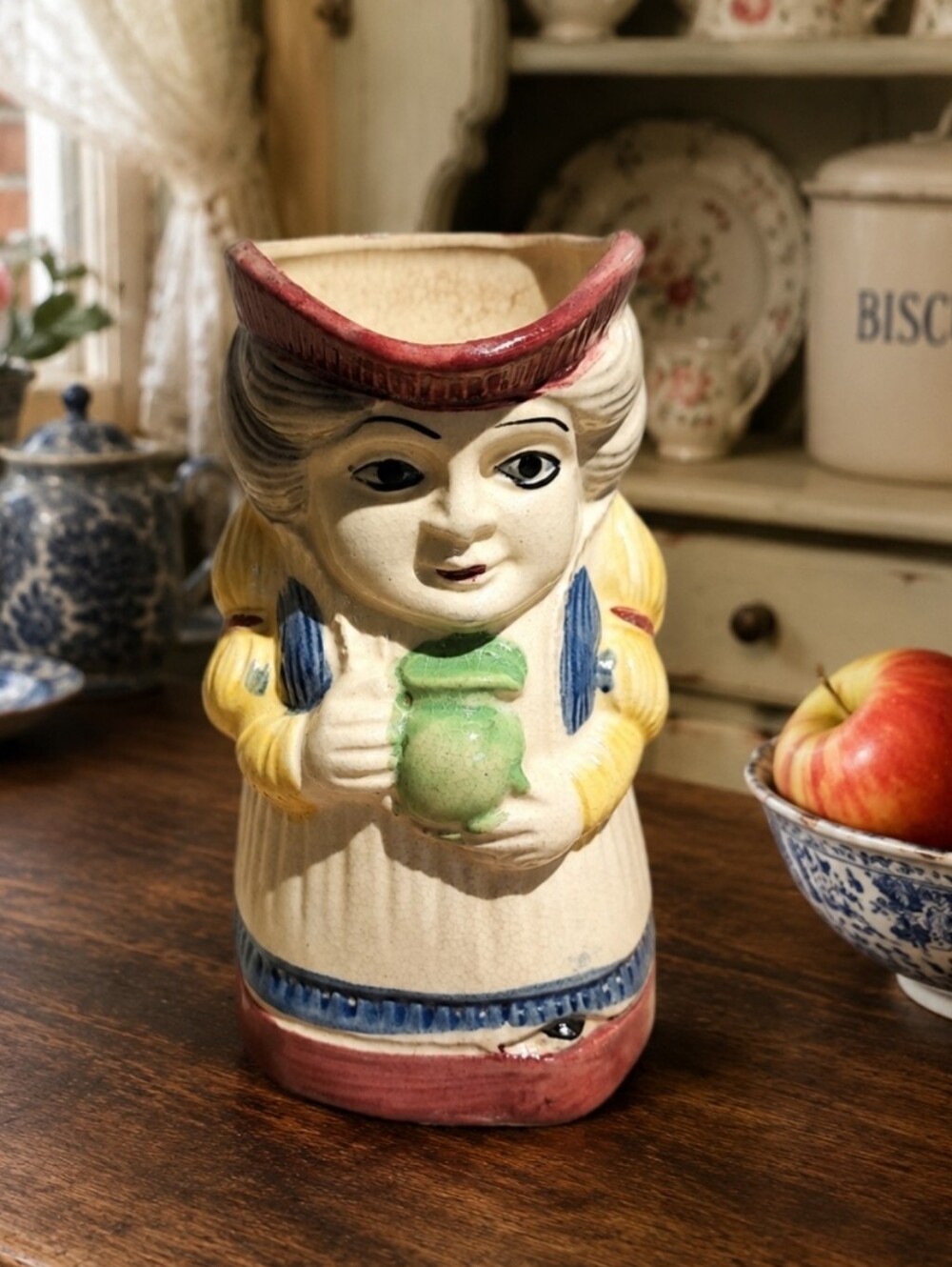 Vintage 1940's Toby Mini Mug Pitcher Jug Barware Colonial Victorian Lady Japan